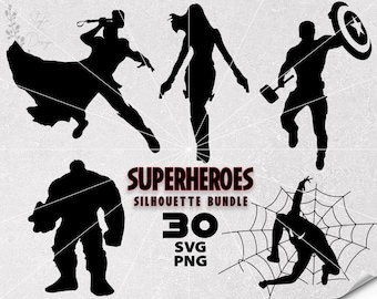 Heroes Silhouette Bundle Svg Png, All Avengers Tshirt Svg Png, Heroes Ornament Bundle, Avengers Svg, Superheroes Svg Png, Cricut, Cut File