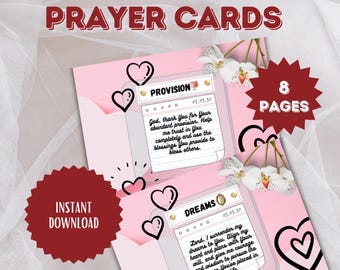 Gebetskarten für Bibelarbeit | Inspirierendes und spirituelles 8er-Set | Ermutigende Schrift für die tägliche Hingabe und Reflexion