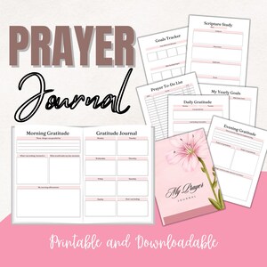 Bible Study Guide | Printable Prayer Journal & Gratitude Journal | Digital Reflection Notes PDF | Daily Prayer Planner | Daily Devotions