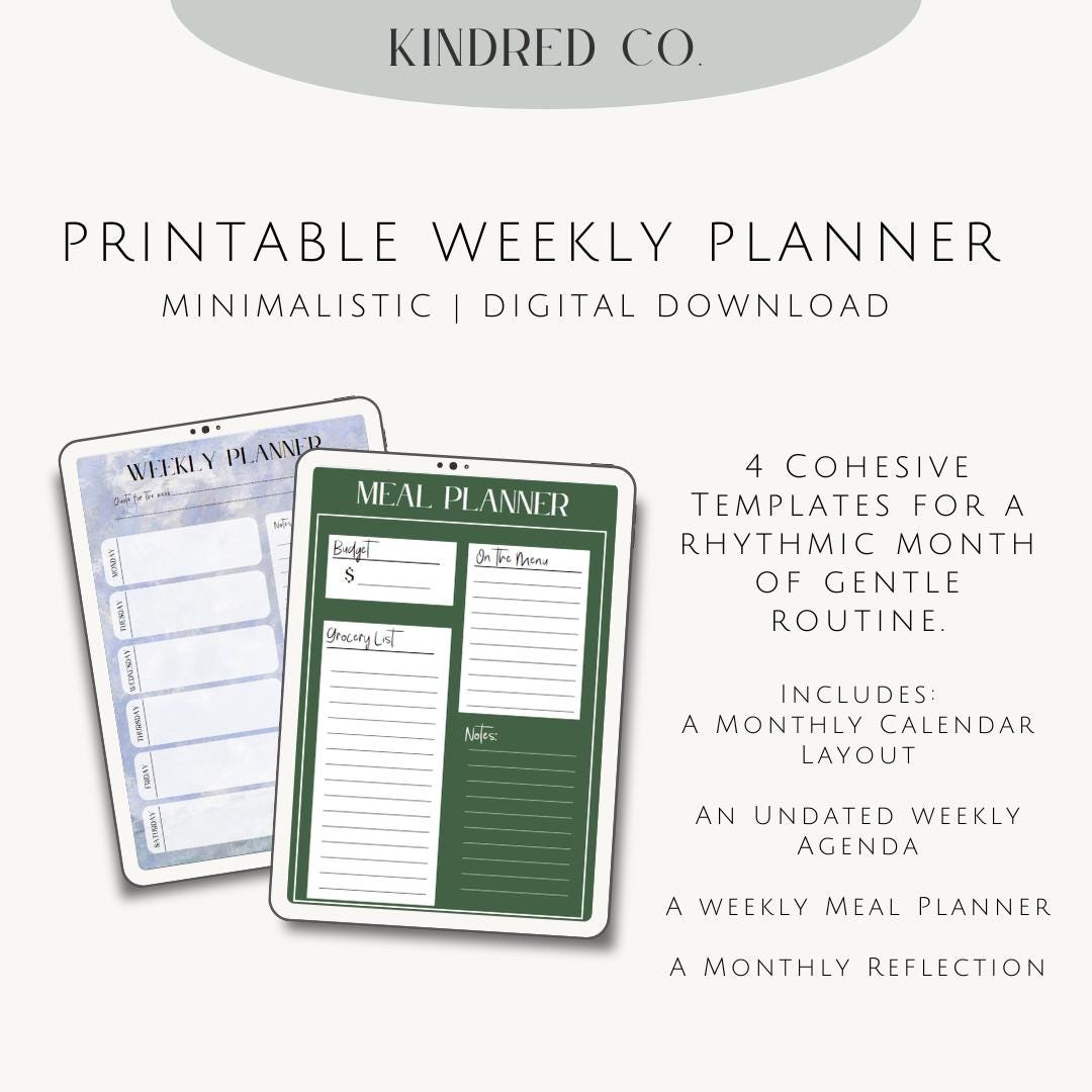 2025 Digital Download Planner, Printable, Calendar Aesthetic Planner ...