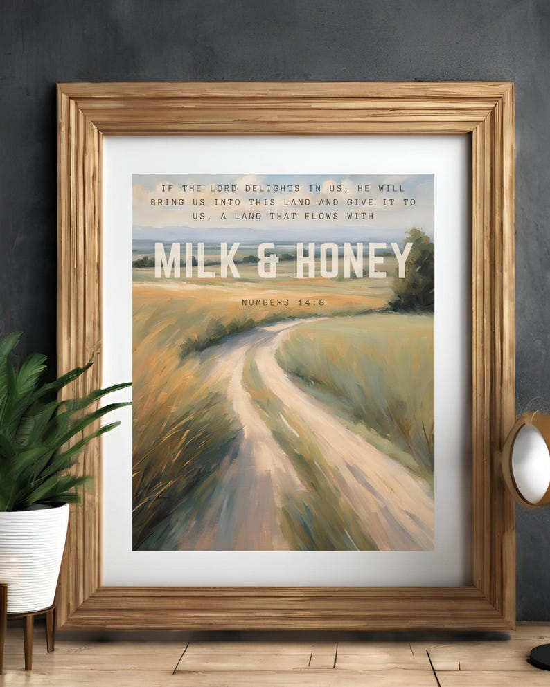 Christian Printable Wall Art Milk and Honey Digital Download - Etsy