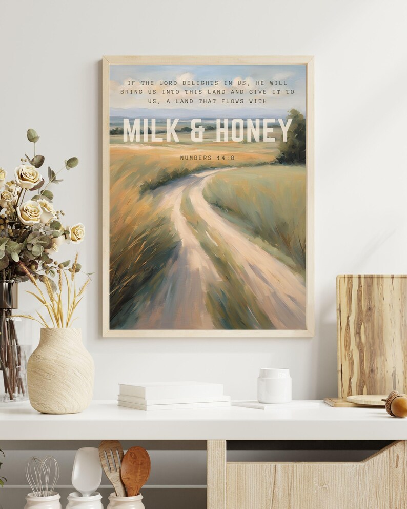 Christian Printable Wall Art Milk and Honey Digital Download - Etsy