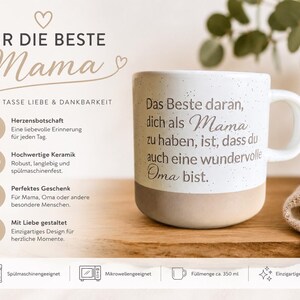 Personalisierte Tasse Große Steingut Tasse 360ml –Personalisierbar | Weiß gesprenkelt | Spülmaschinenfest | Rustikales Design | Geschenkidee