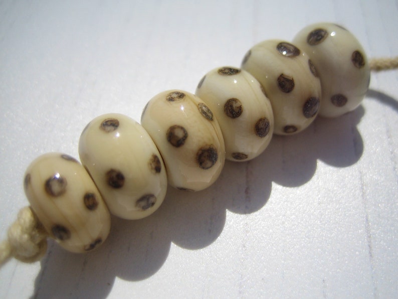 Bundle of 24 Blue and Ivory Lampwork Glass Beads UK Lampwork SRA UK Seller