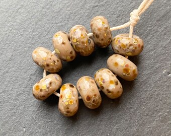 Sandy Shore Lampwork Glass Beads, Handmade Glass Beads, UK Lampwork, Jewellery Making, Jewelry Making