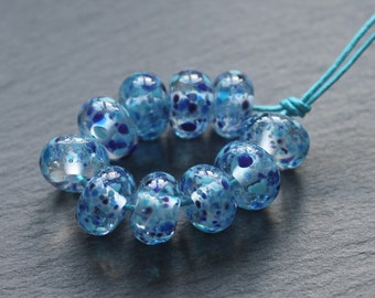 Ocean Splash Fritties Lampwork Glass Beads, Handmade Glass Beads, SRA, Jewellery Making, Jewelry Making