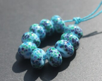 Blue Peacock, Lampwork Glass Beads, Handmade Glass Beads, UK Lampwork, Jewellery Making, Jewelry Making