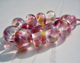 Chapel Windows Pink Fritties Lampwork Glass Beads, SRA, Handmade Glass Beads, Jewellery Making, Jewelry Making, UK Lampwork