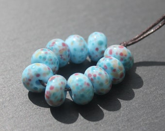 Blue Crushed Shells  Fritties Lampwork Glass Beads, Handmade Glass Beads, SRA, Jewellery Making, Jewelry Making