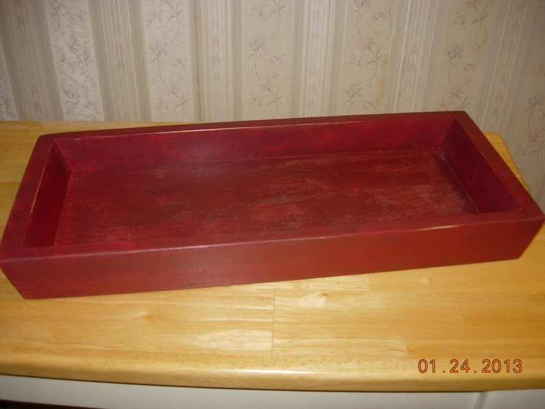 Primitive Wood Candle / Toilet Cover Tray Home Decor Made to Order Color choice image 2