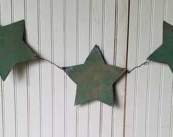 Primitive Tin Garland Stars, New Item!