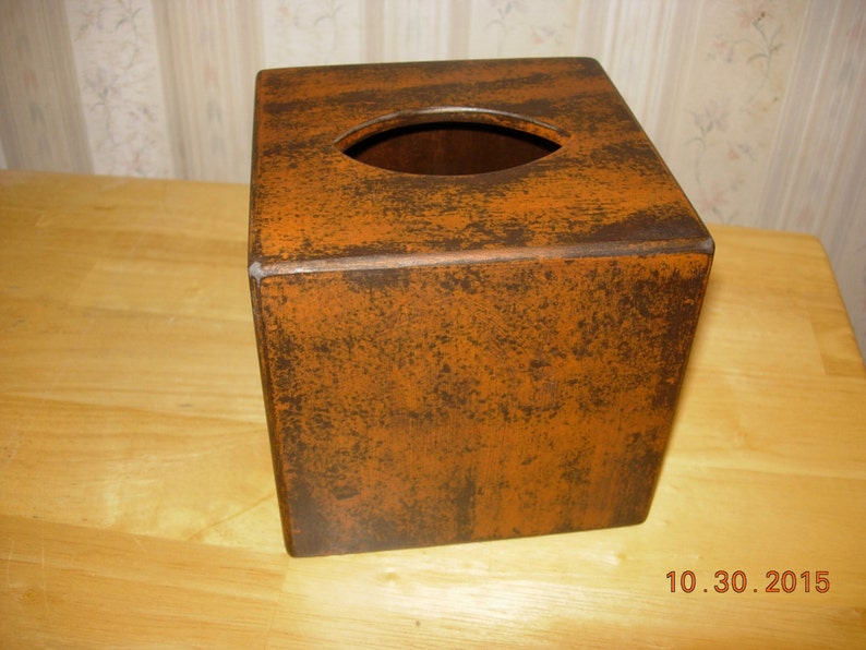 Primitive Tissue Box Cover Made to Order Color Choice Cube Style image 1