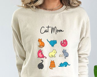 Crazy Cat lady Sweatshirt, Gift for Mom, Cat Mom Sweatshirt, Cat Lover Gift, Friend Gift, Animal Lover Gift