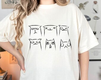 Funny Cat Faces T-shirt Cat Lover Shirt Crazy Cat Mom T-shirt Cat Shelter Gift Veterinarian Gift Vet Tech Gift Cat Foster Shirt