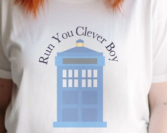 Dr Who Run Clever Boy Unisex Jersey Short Sleeve Tee