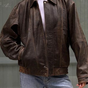 Blouson bomber oversize marron fait main en cuir d'agneau souple pour femme | Veste en cuir véritable pour femme, tenue décontractée, cadeau pour femme
