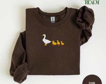 Embroidered Goose Sweatshirt, Crewneck Sweatshirt, Silly Goose, Silly Goose Embroidery, New Mama, Mama of Three, Goslings, Triplets Mama