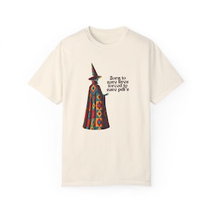 Retro Born to Forced to Shirt Unisex Comfort Colors T-shirt Book lover Gift Librarian Gift Bookish Reading Club Magician shirt