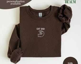 Embroidered Cat Dad Cat Mom Shirt, Cat Dad Club, Funny Cat Lover Sweater, Pet Parent, Comfort Colors Shirts, Gildan Sweatshirts