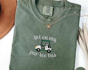 Embroidered Funny Silly Goose Golf Shirt, Par-Tee Bus, Golf Embroidery, Golfer Shirt, Unisex Comfort Colors, Gildan 18000 Sweatshirts