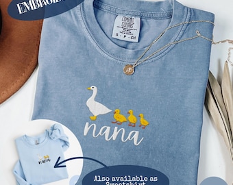 Embroidered Silly Nana Goose Sweatshirt, Mimi Of Two Crewneck Sweater, Goose Twin Grandma, Comfort Colors and Gildan