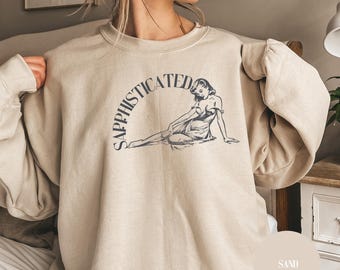 Sapphic Pride Crewneck Sweatshirt: LGBTQ Human Rights Shirt