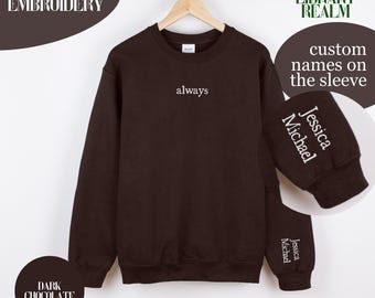 Mine Always Couples Sweatshirt, Matching Fantasy Reader Shirts, Personalized Sleeve Name, Bookish Anniversary Gift