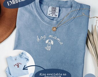 Dog Mama Embroidery, Beagle Shirt, Dachshund Sweatshirt, Comfort Colors, Gildan 18000 Sweatshirts