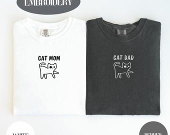 Embroidered Cat Dad Shirt, Cat Dad Club, Gift For Men, Funny Cat Lover Sweater, Pet Parent, Comfort Colors Shirts, Gildan Sweatshirts