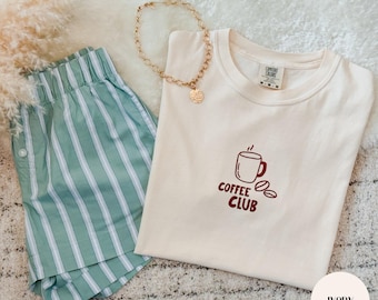 Embroidered Coffee Club, Coffee Enthusiast, Comfort Colors Shirts and  Gildan 18000 Sweatshirts