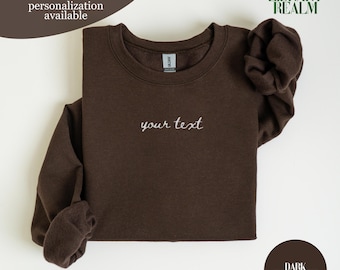 Personalized Embroidered Text Shirt, Custom Bachelorette, Suitable for Birthday, Wedding, Comfort Colors Shirts, Gildan 18000 Sweatshirts