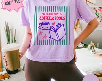Coffee and Books Boxy Tee, Book Lover Shirt, Comfort Colors Shirt, Gildan Sweatshirt, Book Lover Gift