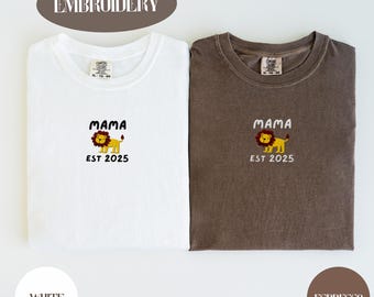 Lion Birthday Family Shirts, Custom Mama Dada Embroidery, Matching Safari Party Outfit, Personalized Date Sweatshirt