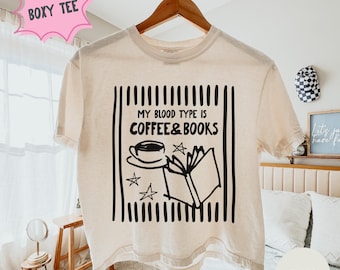 My Blood Type Is Coffee and Books Shirt, Comfort Colors Shirt, Gildan Sweatshirt, Reader Gift