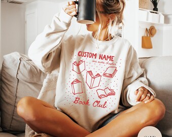 Custom Book Club Polka Dot Shirt, Personalized Book Club Name Tee, Matching Reading Group Gift, Comfort Colors, Gildan Sweatshirt