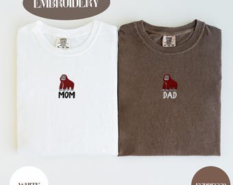 Custom Gorillas Monkeys Embroidery, Mom, Dad or Any Other Word, Safari Theme Birthday, Comfort Colors Shirts and Gildan 18000 Sweatshirts