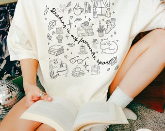 Reading Is My Favourite Sport Comfort Colors Shirt: Book Lover Gift