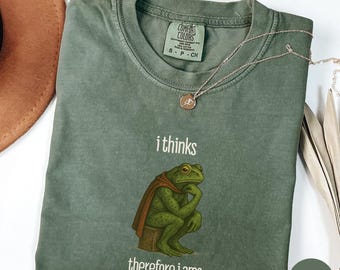 Medieval Frog Shirt, Philosopher Thinker Shirt, I Thinks Therefore I Ams, Off to Cause a Kerfuffle, Sarcastic Funny Sayings, Comfort Colors