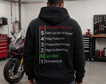 Sudadera con capucha para motociclista 1 Down 5 Up / Sudadera con mentalidad de motociclista / Sudadera con capucha con humor de motociclista / Sudadera con capucha estilo de vida de conducción callejera / Unisex