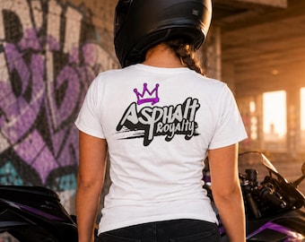 Asphalt Royalty Purple Crown Motorcycle Shirt, Biker Graphic Tee, Sportbike Streetwear, Unisex T-Shirt