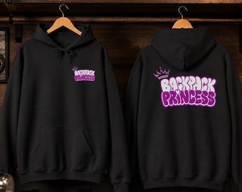 Backpack Princess Hoodie, Biker Girlfriend Hoodie, Motorcycle Passenger Hoodie, Cute Biker Babe Hoodie, Rider Girl Sweatshirt