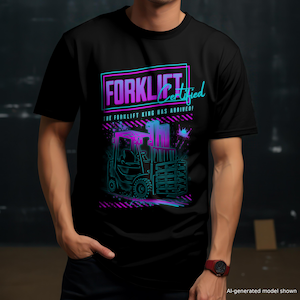 Gabelstabler zertifiziert T-Shirt | Lagerhaus Shirt | Gabelstablerfahrer-T-Stück | Blaues Kragen-Humor-Shirt | Arbeit Humor T-Shirt