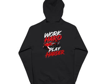 Slingshot Zip Up Hoodie, Work Hard Play Harder Hoodie, Slingshot Rider Sweatshirt, Custom Slingshot Hoodie