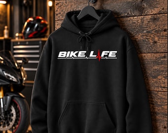 Bike Life Hoodie, Motorcycle Heartbeat Hoodie, Biker Gift, Motorcycle Rider Sweatshirt, Sportbike Hoodie, Moto Life Pullover