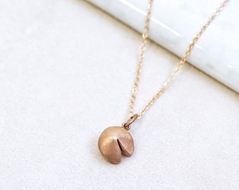 Fortune Cookie Rose Gold Necklace