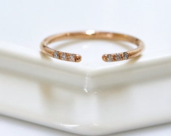 Diamond Open Rose Gold Ring