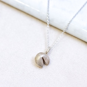 Fortune Cookie Silver Necklace image 1