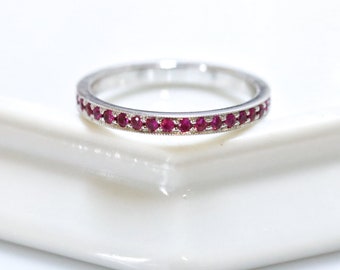 Ruby Eternity 18kt White Gold Stacking Ring