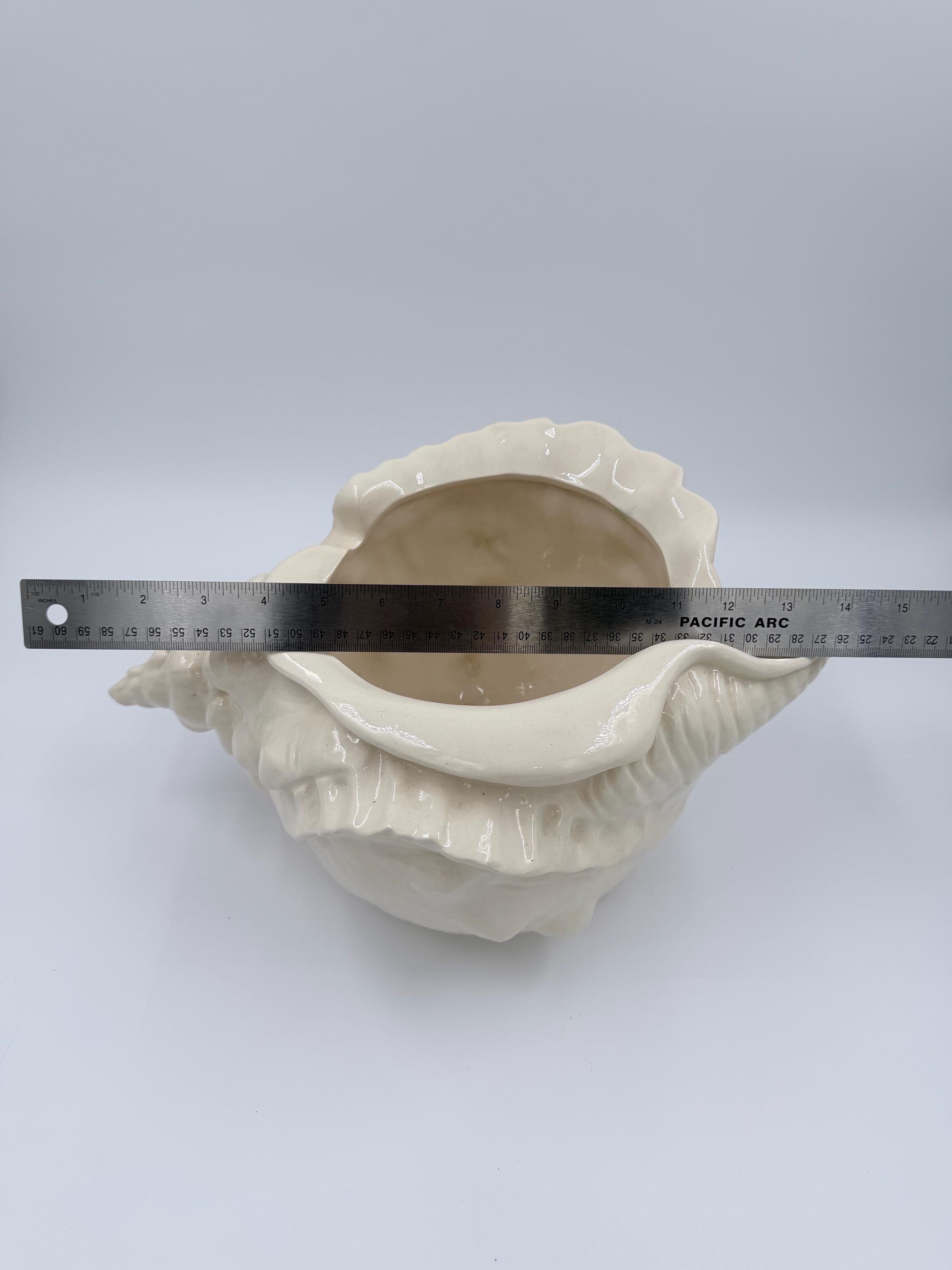 Large Vintage Ceramic Conch Shell Planter 1987 Coastal Cachepot ...