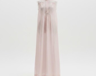 Vintage Christian Dior Pink Nightgown Medium Lace Lingerie Bridal
